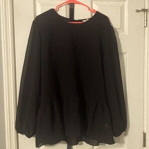 Sheer long sleeve peplum